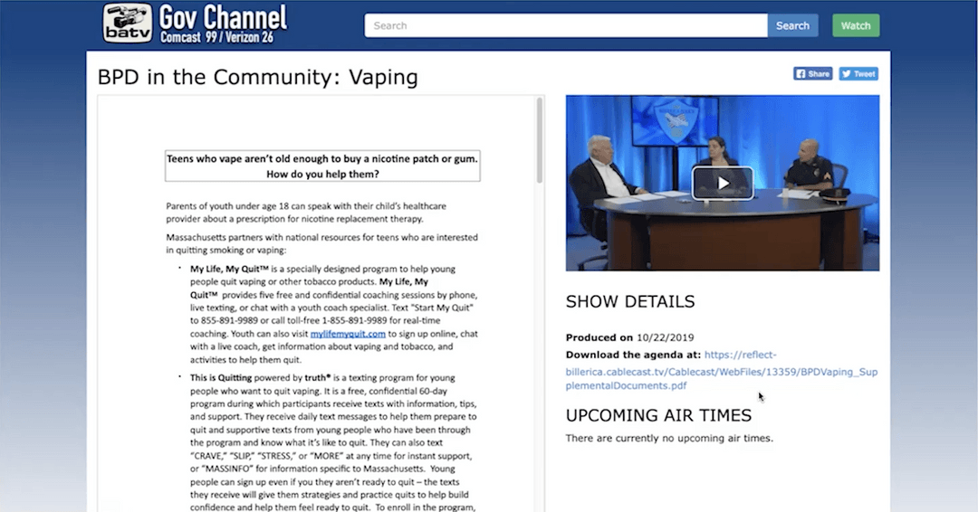 Cablecast Bulletin Board